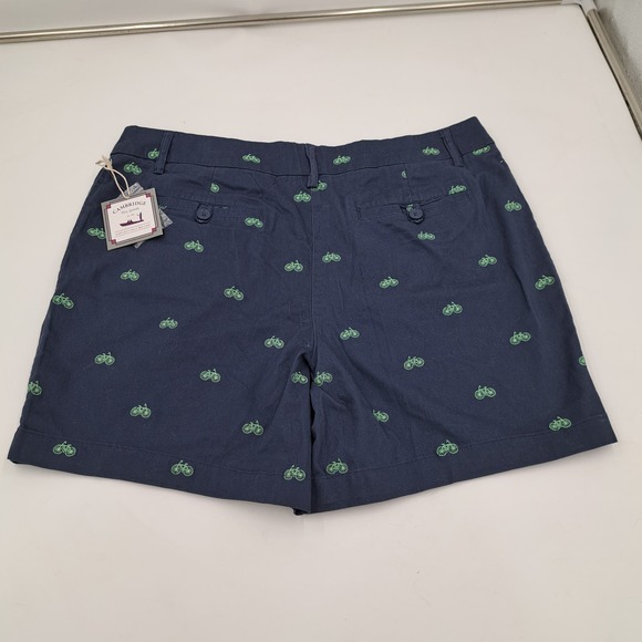 Cambridge Navy Blue Shorts Lime Embroidered Bicycles 12 - Picture 2 of 12